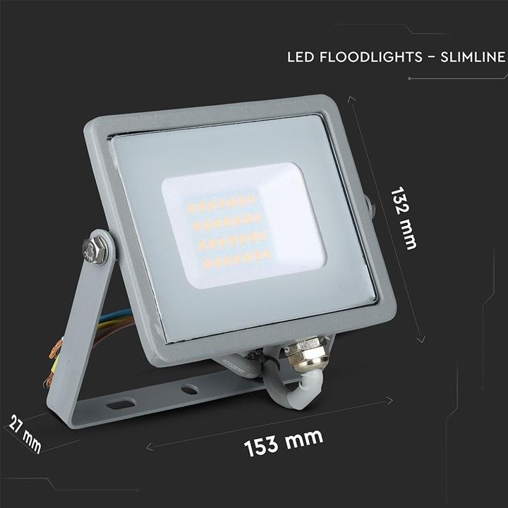 20W LED PROIETTORE SMD SAMSUNG CHIP CORPO GRIGGIO 4000K