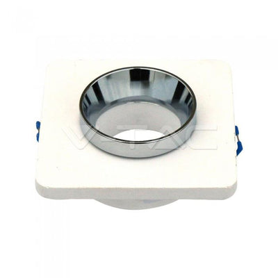 GU10 FITTING GESSO METAL WHITE PLASTER WITH CHROME, QUADRATO RECESSED