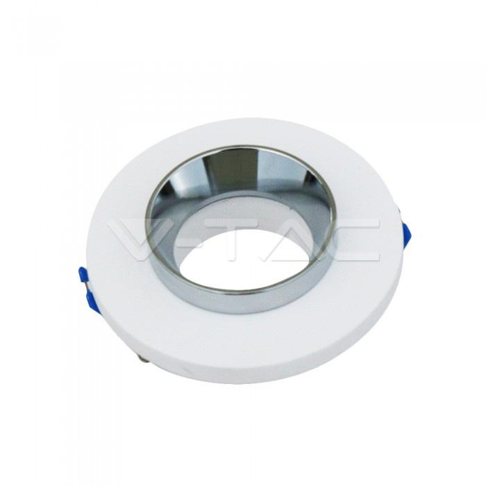 GU10 FITTING GESSO METAL RECESSED LIGHT WITH CHROME BOTTOM ROTONDO