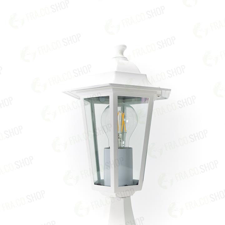 PALETTO BIANCO LANTERNA CLASSCA CON VETRO IP 44 GLOBO