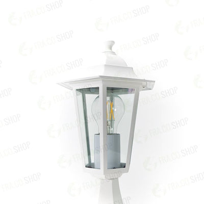 PALETTO BIANCO LANTERNA CLASSCA CON VETRO IP 44 GLOBO