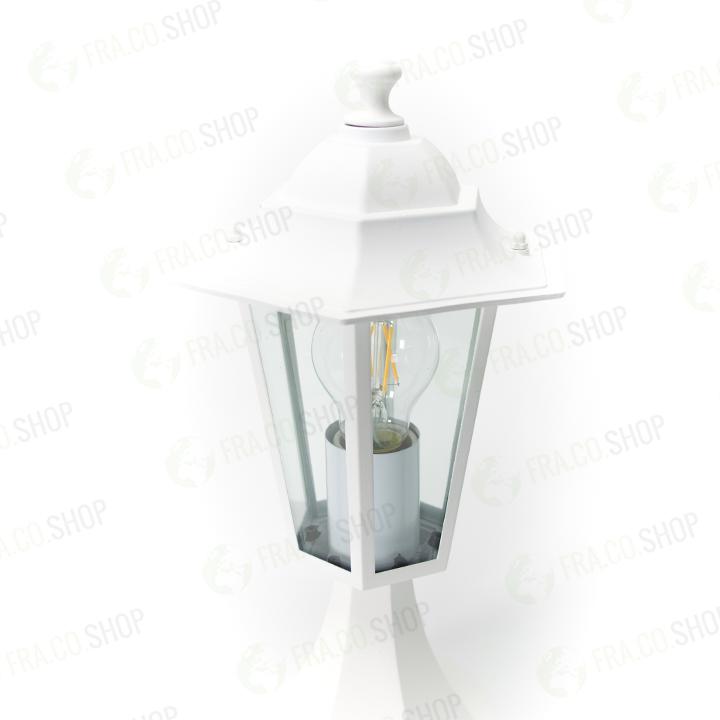 PALETTO BIANCO LANTERNA CLASSCA CON VETRO IP 44 GLOBO