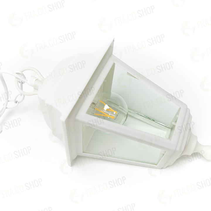 SOSPENSIONE LANTERNA CLASSICABIANCA CON VETRO IP 44 GLOBO