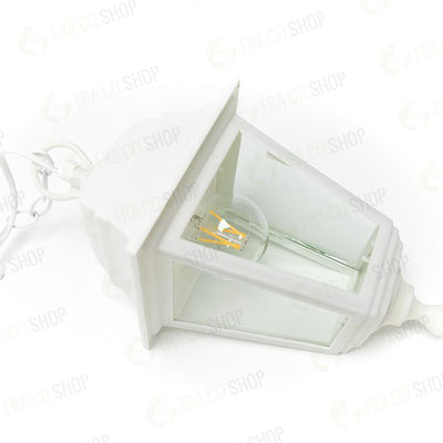 SOSPENSIONE LANTERNA CLASSICABIANCA CON VETRO IP 44 GLOBO