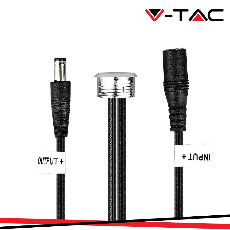 LED TOUCH SWITCH AND DIMMER SILVER + CAVO NERO