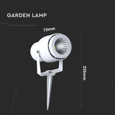 12W LED PICCHETTO  PER GIARDINO  CORPO BIANCO LUCE VERDE