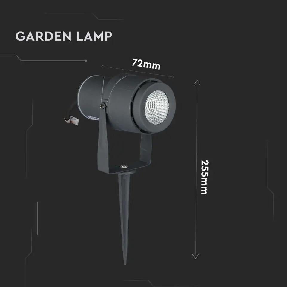 12W LED PICCHETTO PER GIARDINO  CORPO GRIGGIO LUCE VERDE