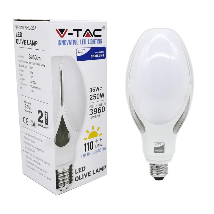 LED LAMPADINA - SAMSUNG CHIP 36W E27 OLIVE LAMP 110LM/WATT 4000K