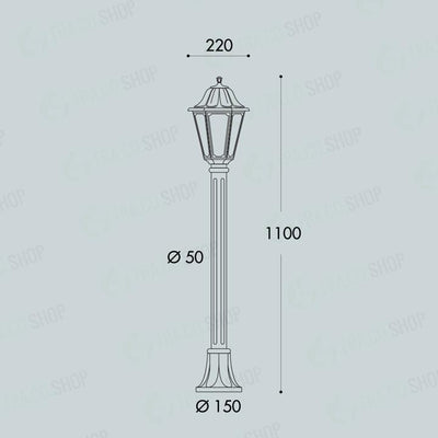 MIZAR/ANNA NERO TRASP PALETTO  110CM 8,5W CCT