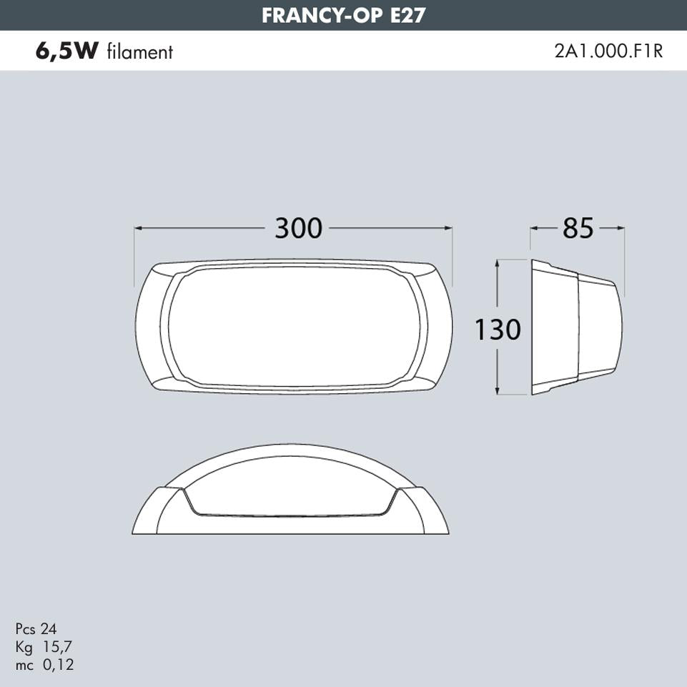 FRANCY OP GRIGIO OPALE E27 WALL