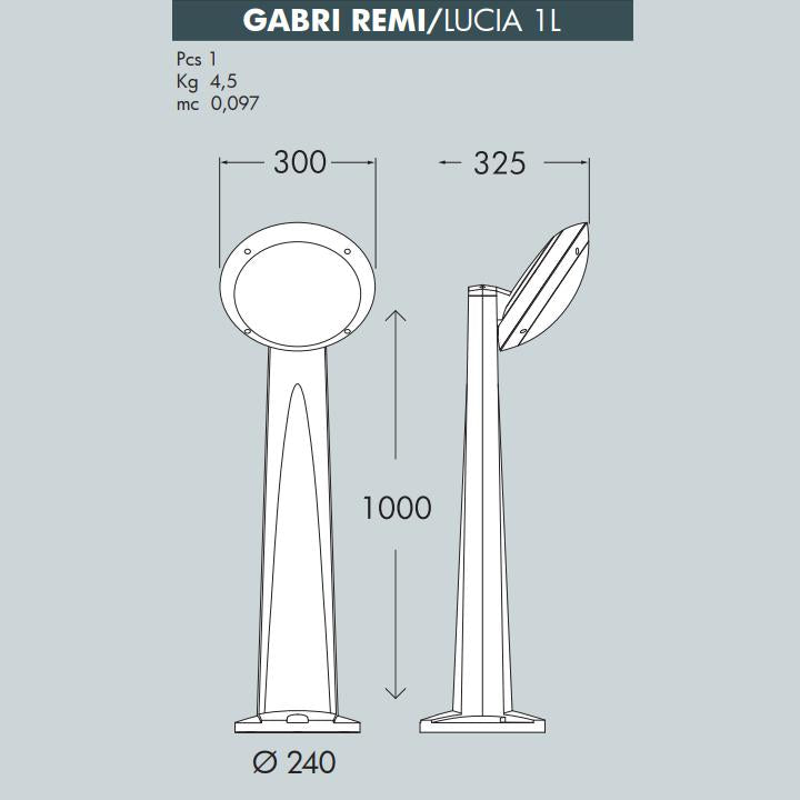 GABRI REMI/LUCIA 1L NERO OPALE E27