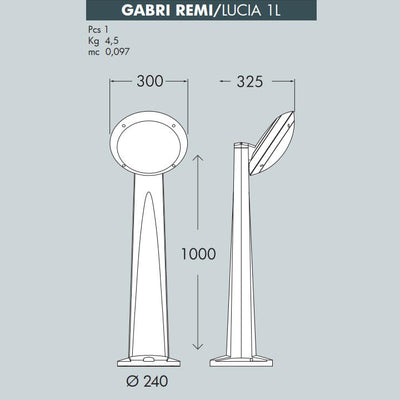 GABRI REMI/LUCIA 1L GRIGIO     OPALE E27