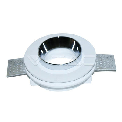 GU10 FITTING GESSO WHITE RECESSED LIGHT WITH CHROME METAL ROTONDO