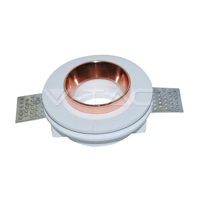 GU10 FITTING GESSO WHITE RECESSED LIGHT WITH ROSE GOLD METAL ROTONDO