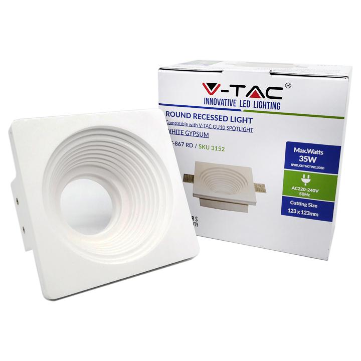 GU10 FITTING GESSO WHITE RECESSED LIGHT ROTONDO