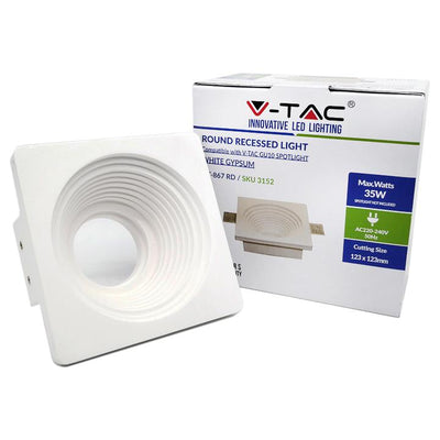 GU10 FITTING GESSO WHITE RECESSED LIGHT ROTONDO