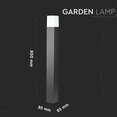 GU10 GARDEN FLOOR LAMP CORPO NERO IN ALLUMINIO QUADRATO 80X80X800MM IP54