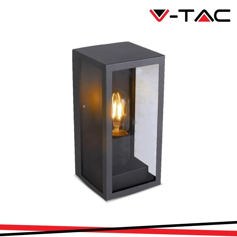 WALL LAMP 1*E27 MATT NERO CLEAR GLASS