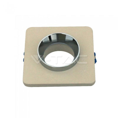 GU10 FITTING CONCRETE METAL OFF WHITE RECESSED LIGHT WITH CHROME BOTTOM QUADRATO