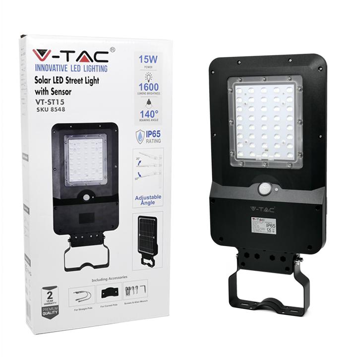 15W LED LAMPADA SOLARECORPO NERO 6000K