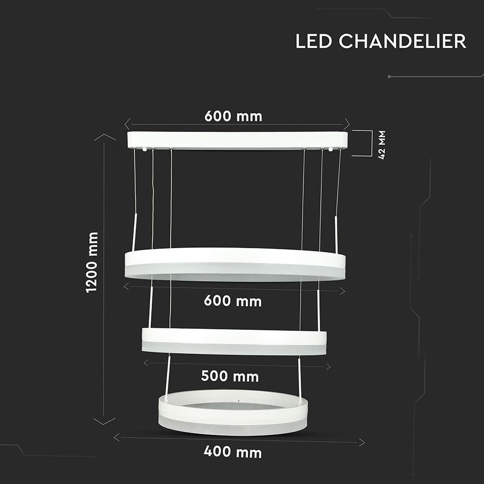 92W SOFT LIGHT CHANDELIER DIMMERABILE BIANCO 3000K