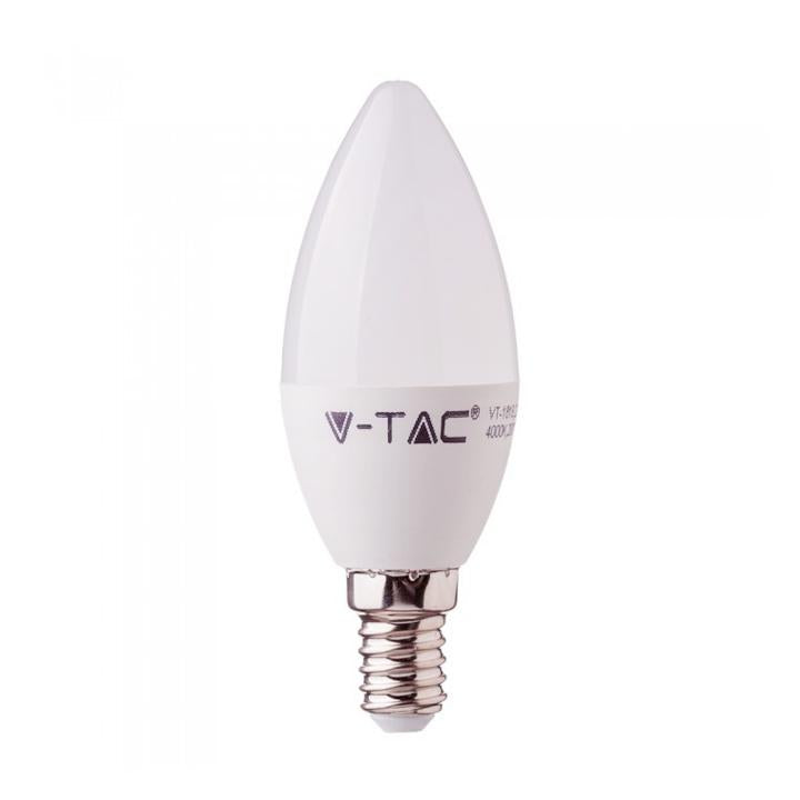 LED LAMPADINA - SAMSUNG CHIP 7W E14 PLASTIC CANDLE 6400K