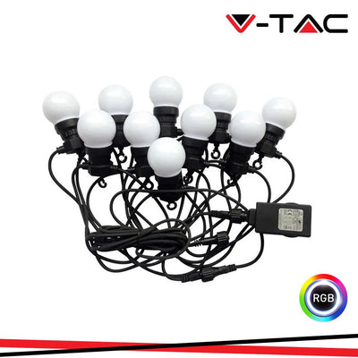 LED STRING LIGHT 5M. 10 X 0.5W EU LAMPADINE RGBY