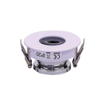 GU10 FITTING WHITE+CHROME ROUND