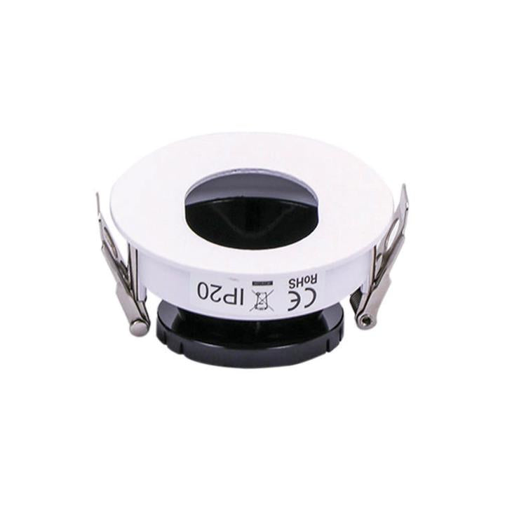 GU10 FITTING WHITE+BLACK ROUND