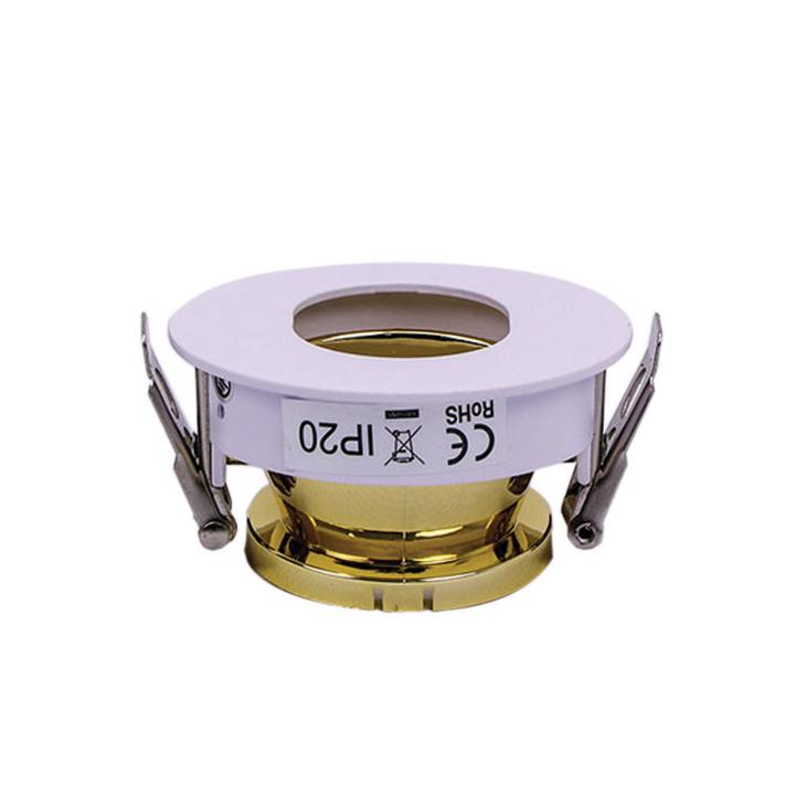 GU10 FITTING WHITE+GOLD ROUND