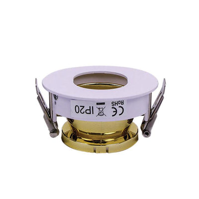 GU10 FITTING WHITE+GOLD ROUND