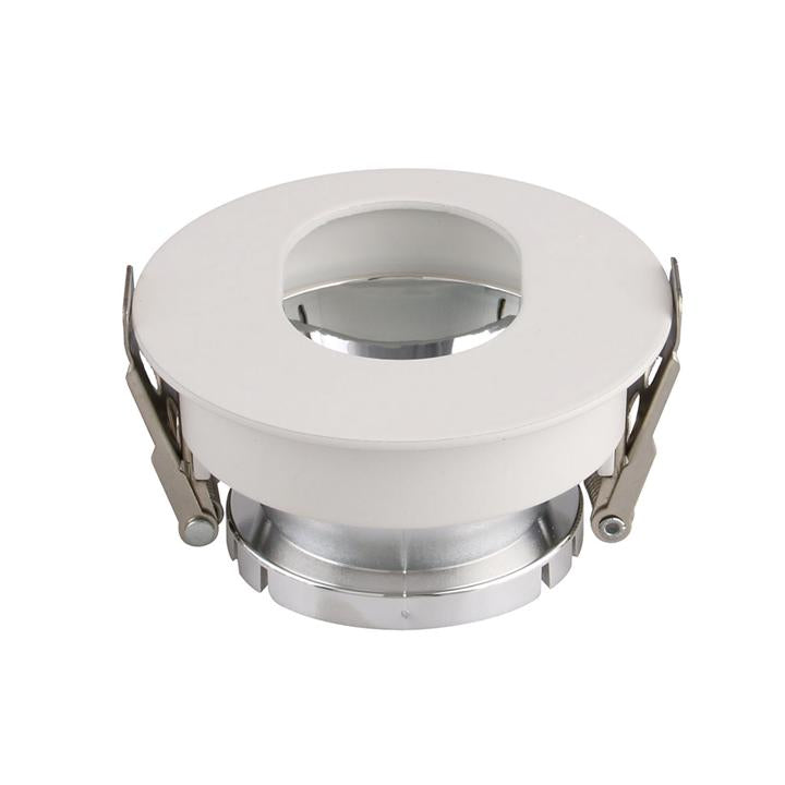 GU10 FITTING WHITE+CHORME ROUND