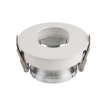 GU10 FITTING WHITE+CHORME ROUND