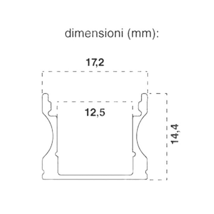PROFILO IN ALLUMINIO 2M 17.2 X 15.5 MM WHITE HOUSING