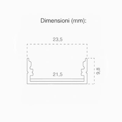 PROFILO IN ALLUMINIO 2M 23.5 X 10 MM WHITE HOUSING