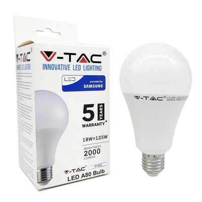 LED LAMPADINA SAMSUNG CHIP 18W E27 A80 PLASTICA 4000K
