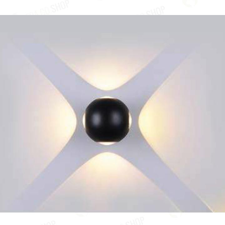 4W LED WALL LIGHT CORPO NERO ROTONDO 3000K IP65
