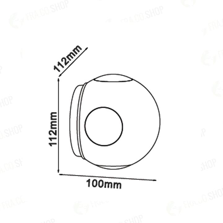 4W LED WALL LIGHT CORPO NERO ROTONDO 3000K IP65