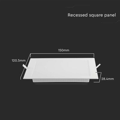 12W LED PANNELLO DA INCASSO QUADRATO 3000K