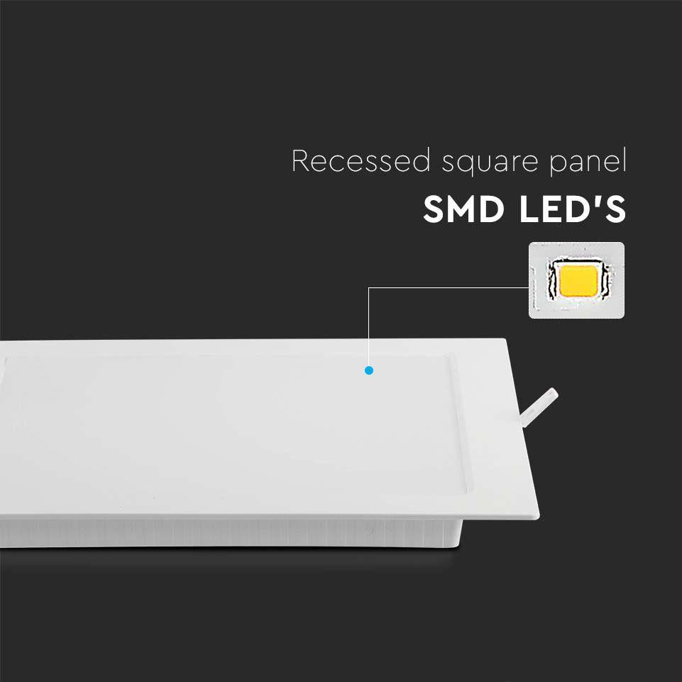 12W LED PANNELLO DA INCASSO QUADRATO 3000K