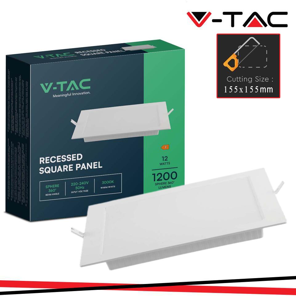 12W LED PANNELLO DA INCASSO QUADRATO 6500K