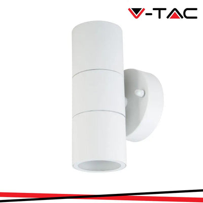 GU10 WALL FITTING STAINLESS STEEL BODY MATT BIANCO IP44 UP DOWN
