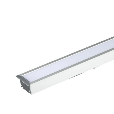LUCE LINEARE LED SAMSUNG CHIP - 40W INCASSO CORPO D ARGENTO 6400K