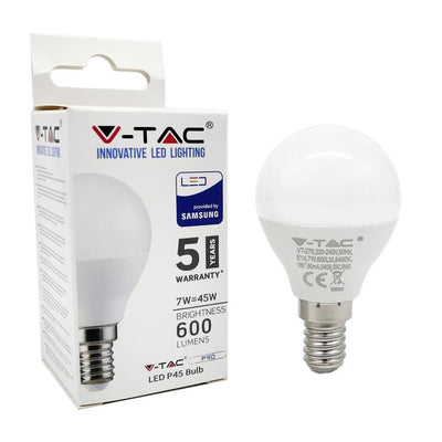 LED LAMPADINA - SAMSUNG CHIP 7W E14 P45 PLASTICA 3000K