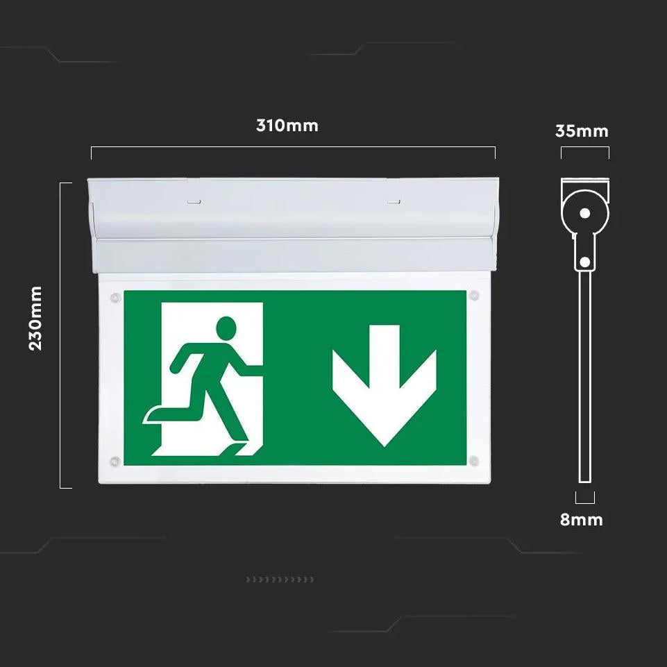 2W LED WALL SURFACE EMERGENCY EXIT LIGHT 6000K