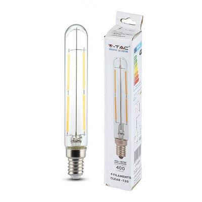 LED LAMPADINA - 4W E14 T20 FILAMENTO CLEAR GLASS 4000K