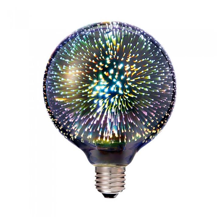 LED LAMPADINA - 3W E27 FILAMENTO 3D G125 3000K