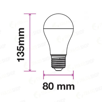 A80 E27 18W PLASTIC BULB 3000K - V-TAC