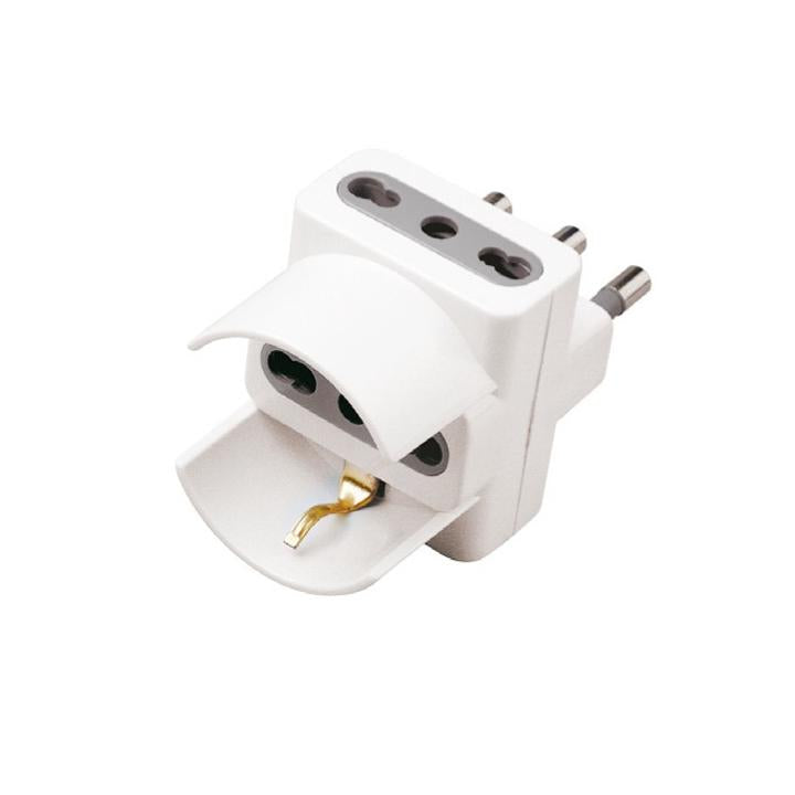 ADATTATORE SPINA 16A 2 PRESE 10/16A BIPASSO+1 BIPASSO/SCHUKO