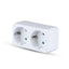 2 WAYS ADAPTER WITH EARTHING CONTACT 10/16A 250V WHITE